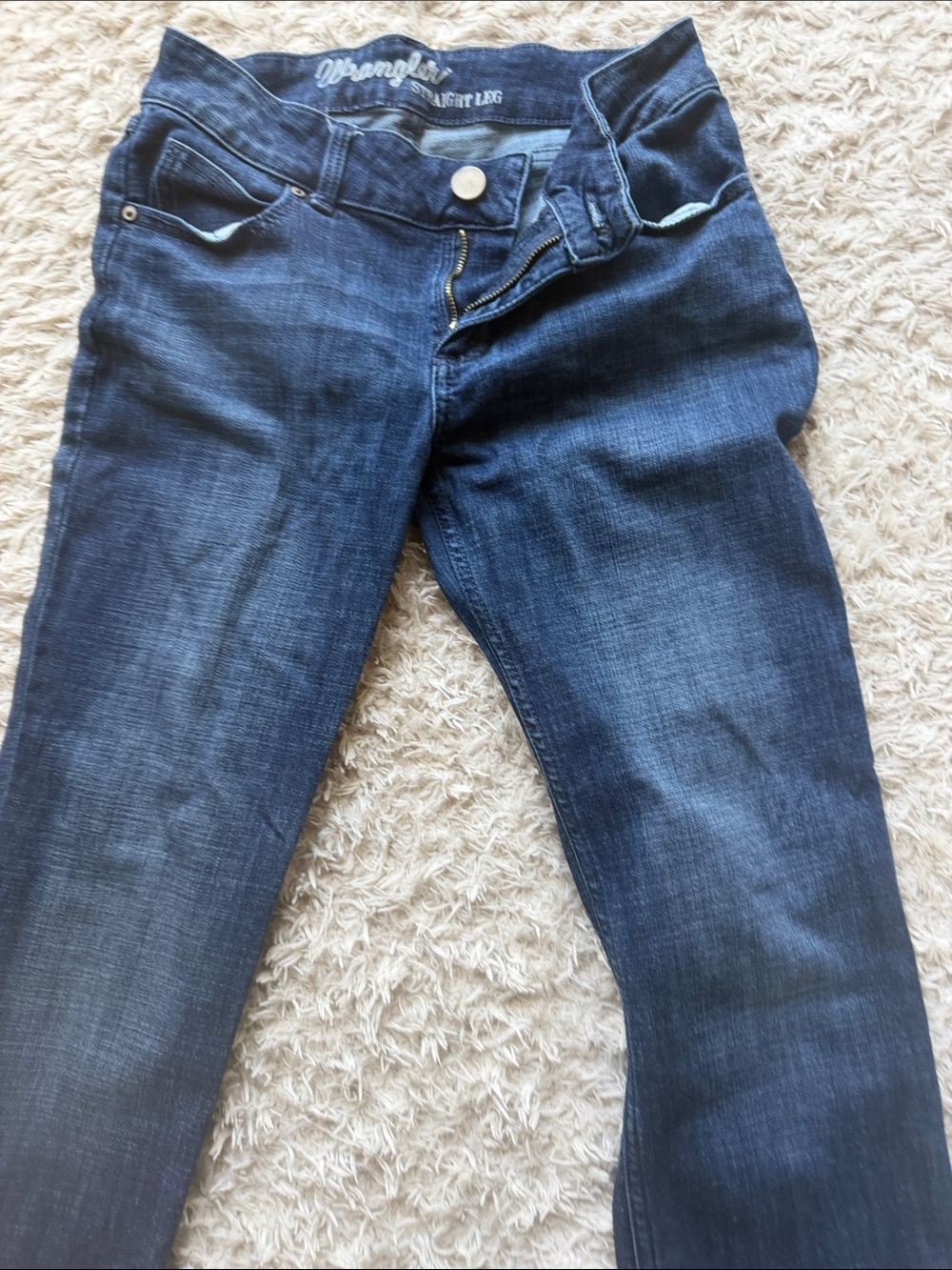 Wrangler Dark Indigo Straight Leg Women's Jeans size 3/4x30